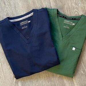 Fabletics Scrub Tops Bundle | Size Large | 2 for 1 Deal | Navy & Green ScrubLife